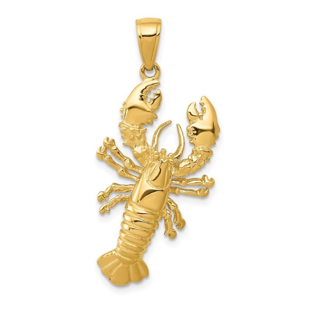 14k Yellow Gold Large Lobster Necklace - 16 Inch